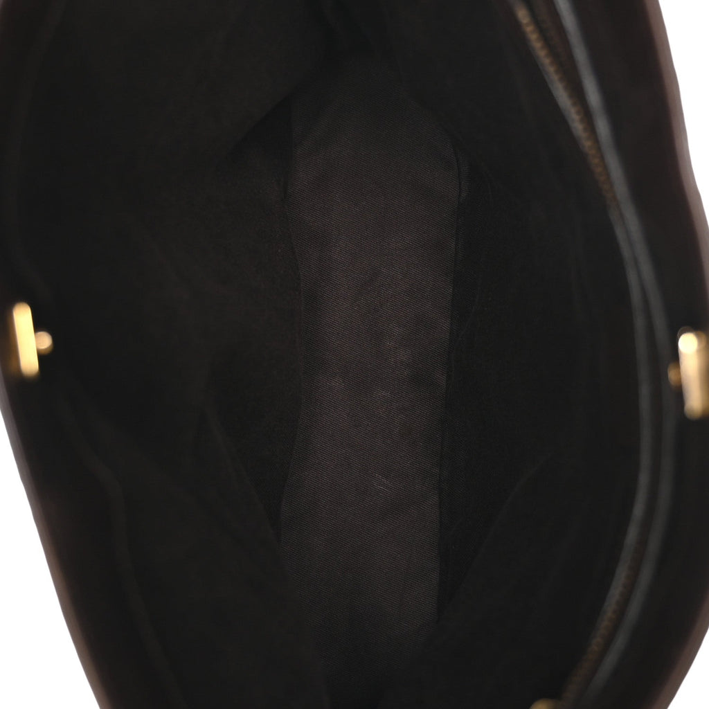 Gucci Monogram Braided Shoulder Bag Brown