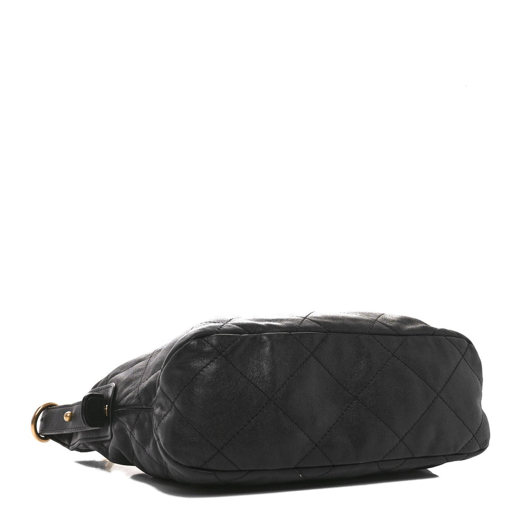 Chanel Calfskin Quilted Daily Hobo Black
