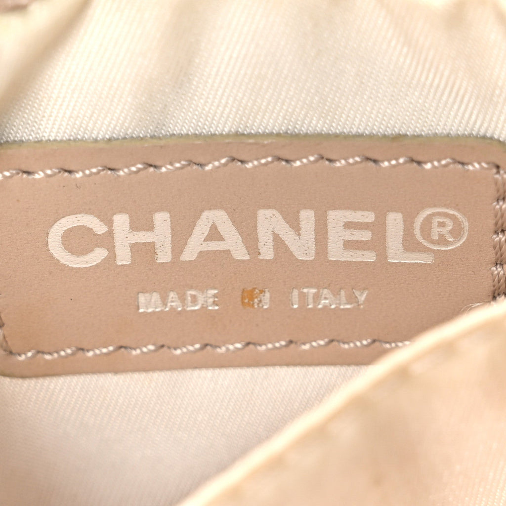 Chanel Nylon Travel Ligne Zip Wristlet Beige