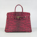 Hermes Birkin 30cm Lizard Pattern Handbag 6088 Red/Golden