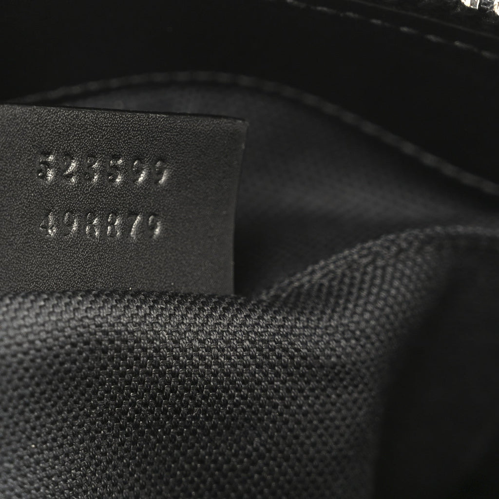 Gucci GG Supreme Monogram Web Small Flat Messenger Bag Black Grey