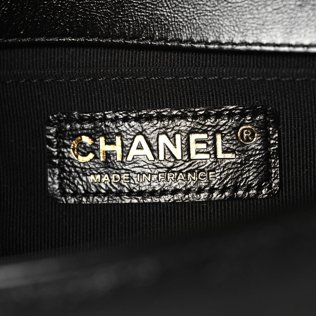 Chanel Metallic Glazed Calfskin Small Boy Flap Black Gold