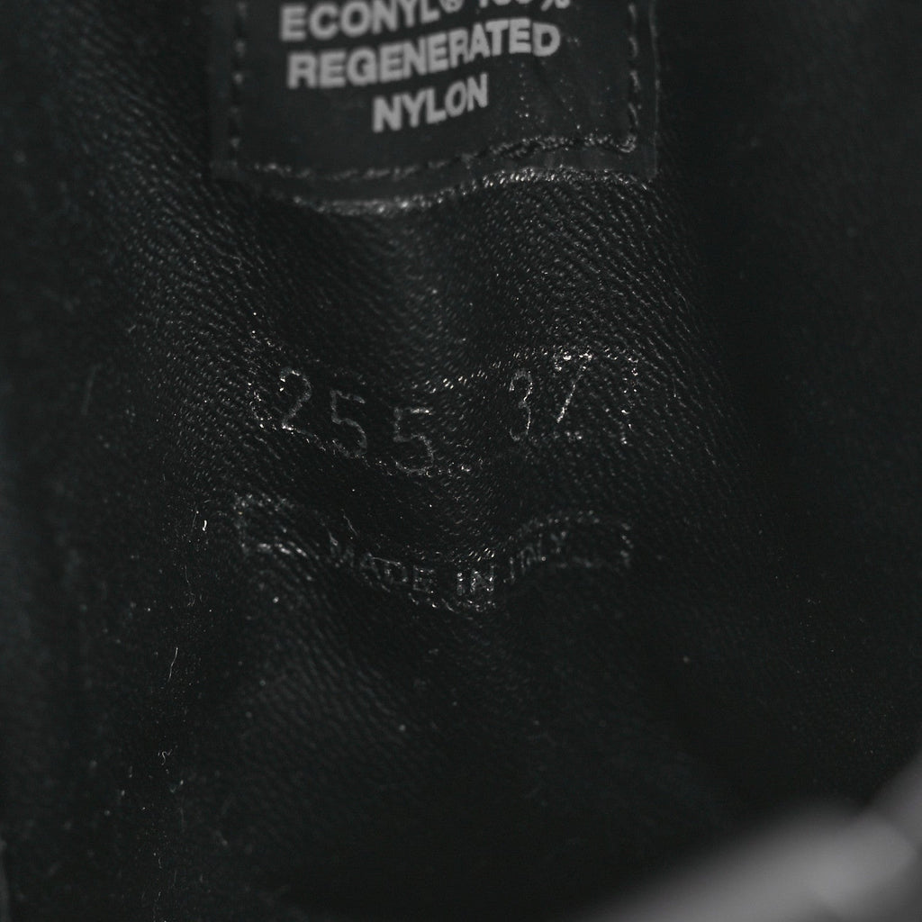 Prada Spazzolato Rois Nylon Metal Triangle Logo Monolith Pouch Pocket 55mm Boots 37 Black