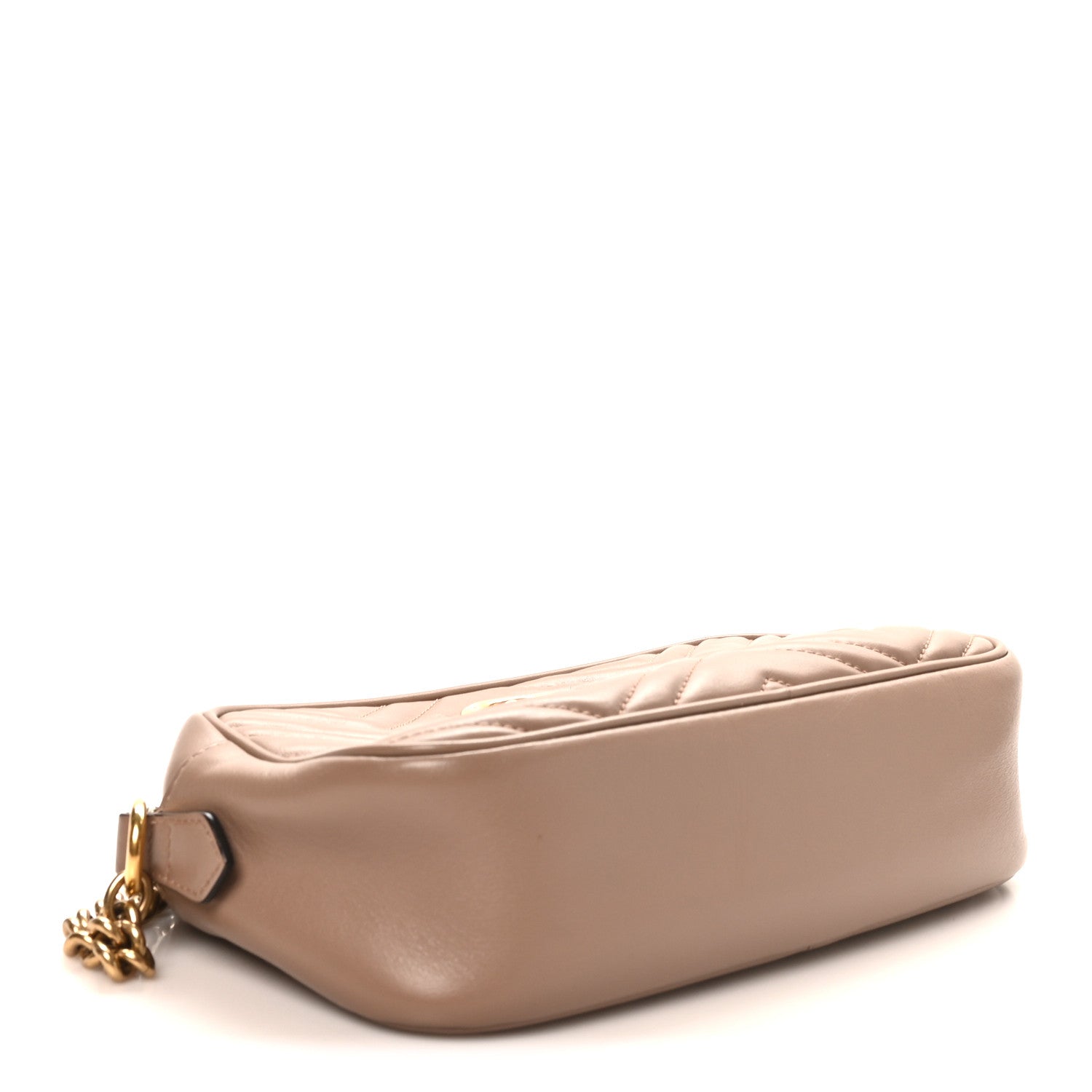Gucci Calfskin Matelasse Small GG Marmont Chain Shoulder Bag Porcelain Rose