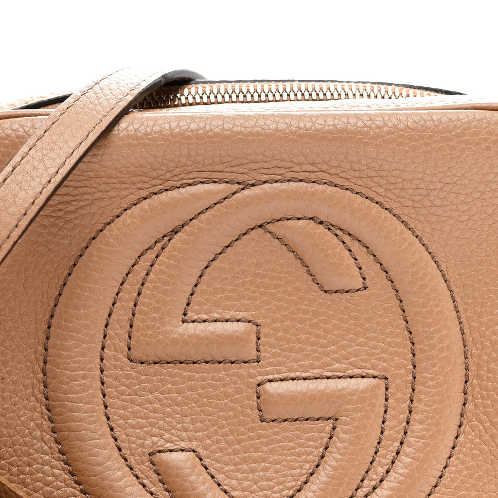 Gucci Pebbled Calfskin Small Soho Disco Bag Rose Beige