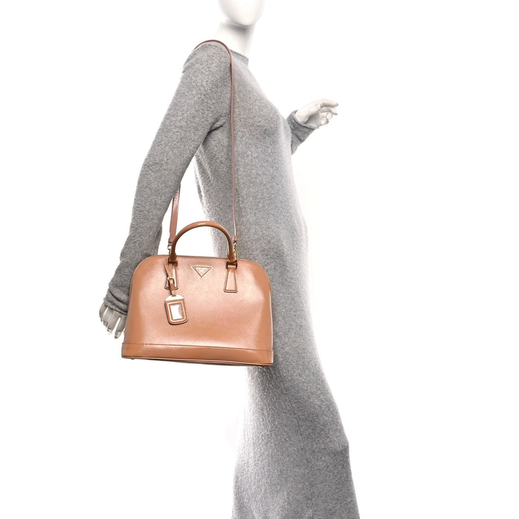Prada Saffiano Vernice Medium Promenade Tote Orchidea