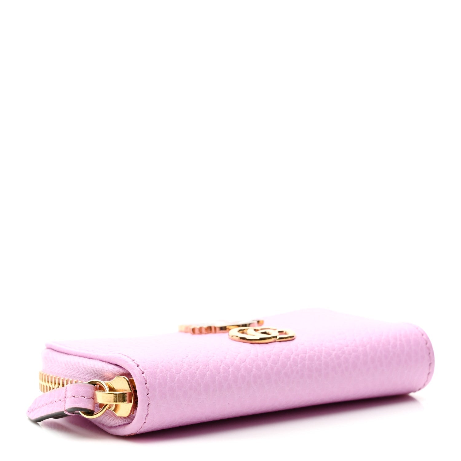 Gucci Dollar Calfskin Bosco Zip Around Key Case Malva