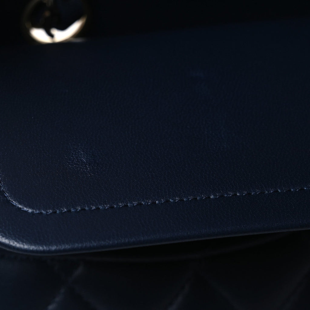 Chanel Lambskin Quilted Medium Double Flap Navy