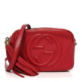 Gucci Pebbled Calfskin Small Soho Disco Bag Tabasco Red