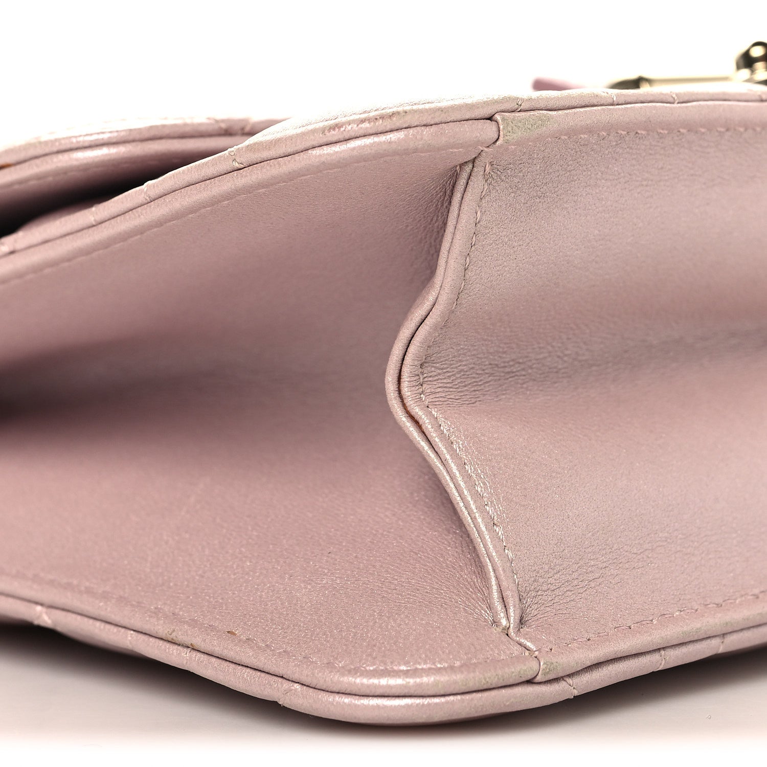 Christian Dior Pearly Lambskin Cannage Miss Dior Promenade Pouch Lotus