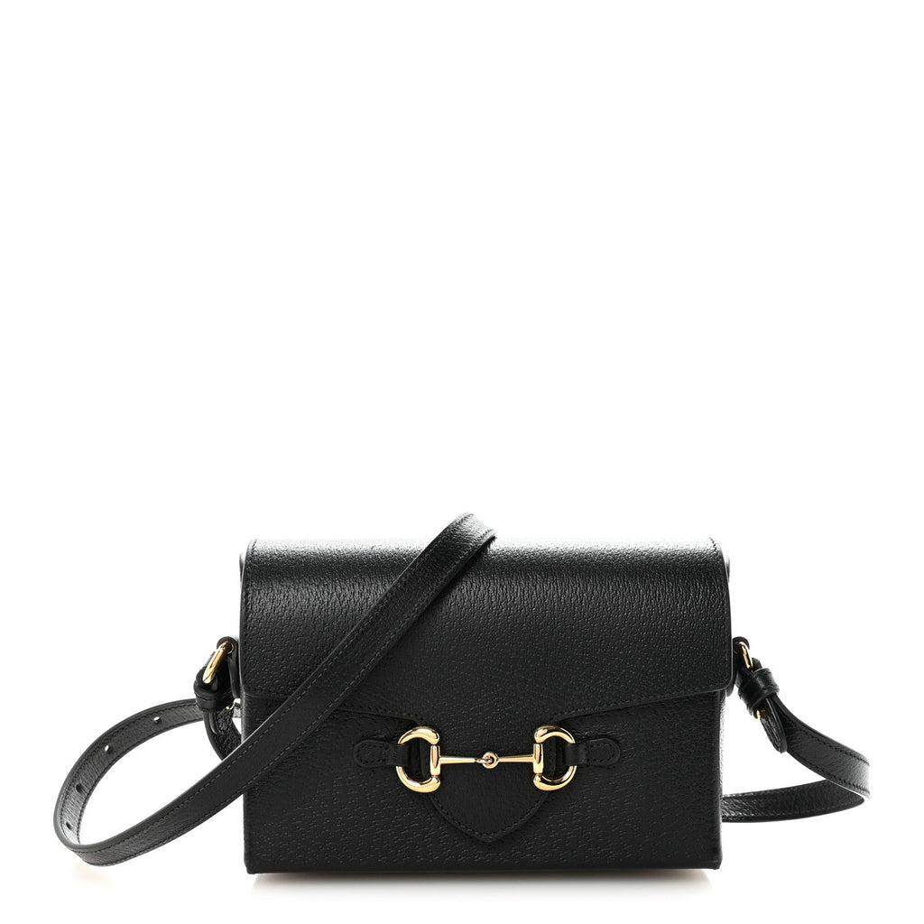 Gucci Calfskin Horsebit 1955 Shoulder Bag Black