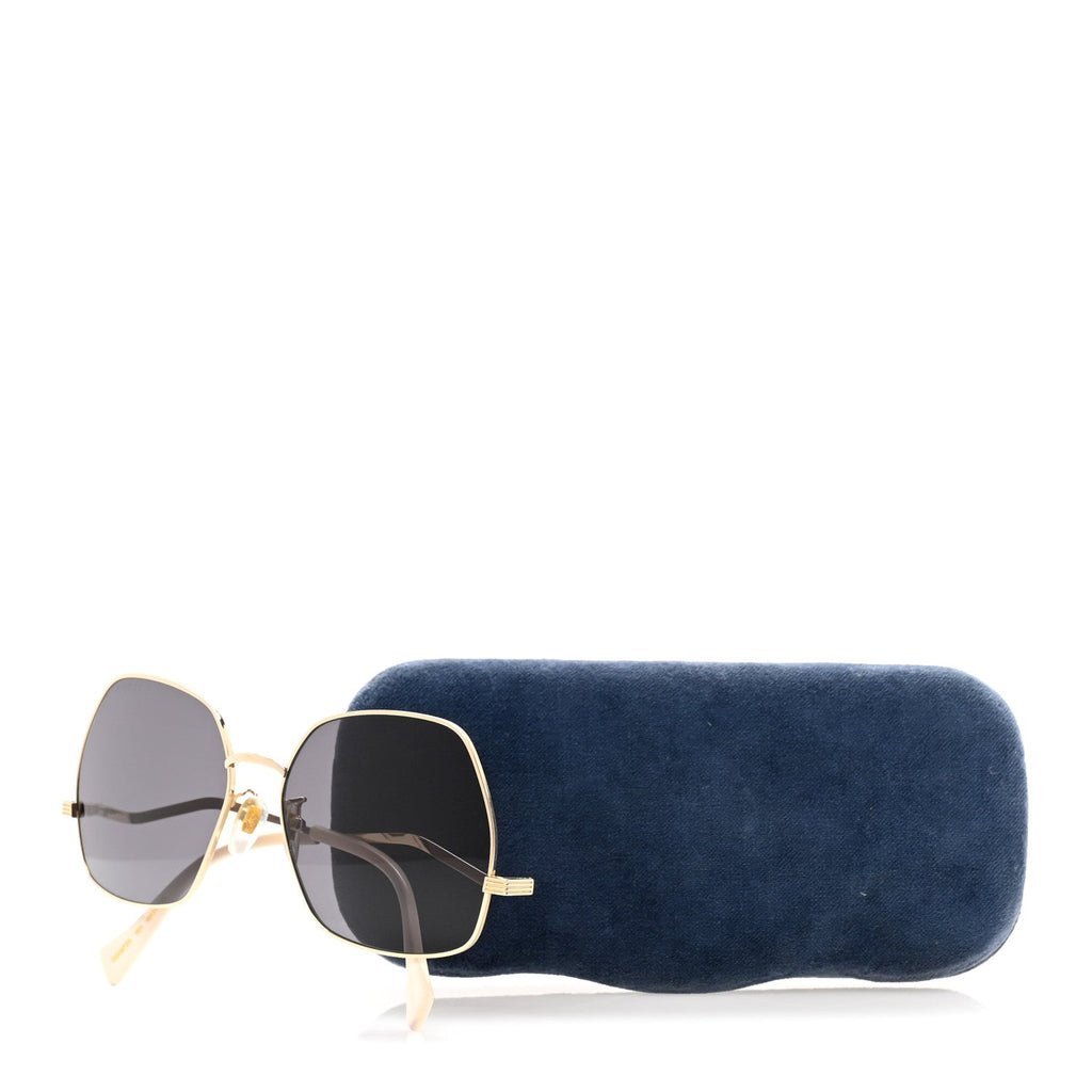 Gucci Metal Frame Sunglasses GG0972S Gold Brown