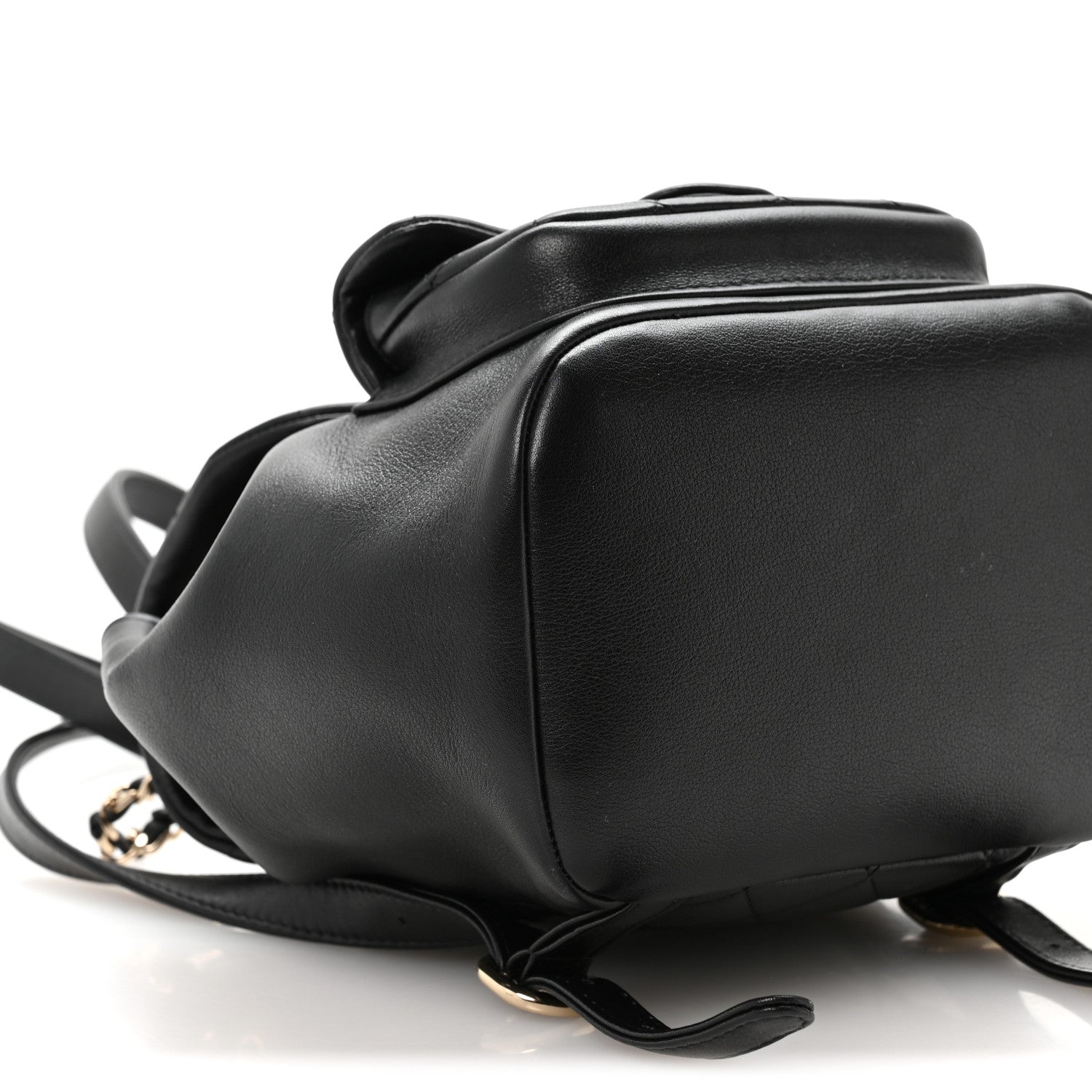 Chanel Glazed Aged Calfskin Quilted Small Duma Drawstring Backpack Black