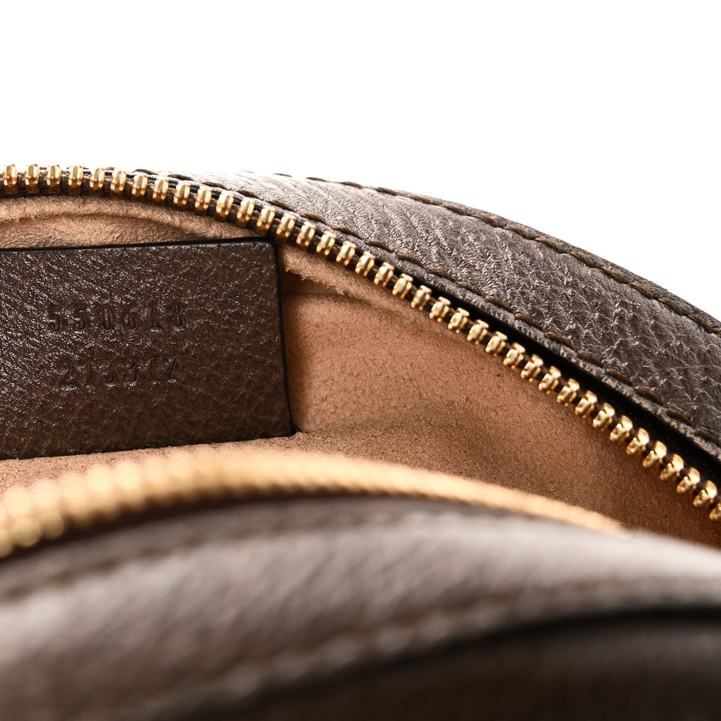Gucci GG Supreme Monogram Web Mini Ophidia Round Shoulder Bag Brown