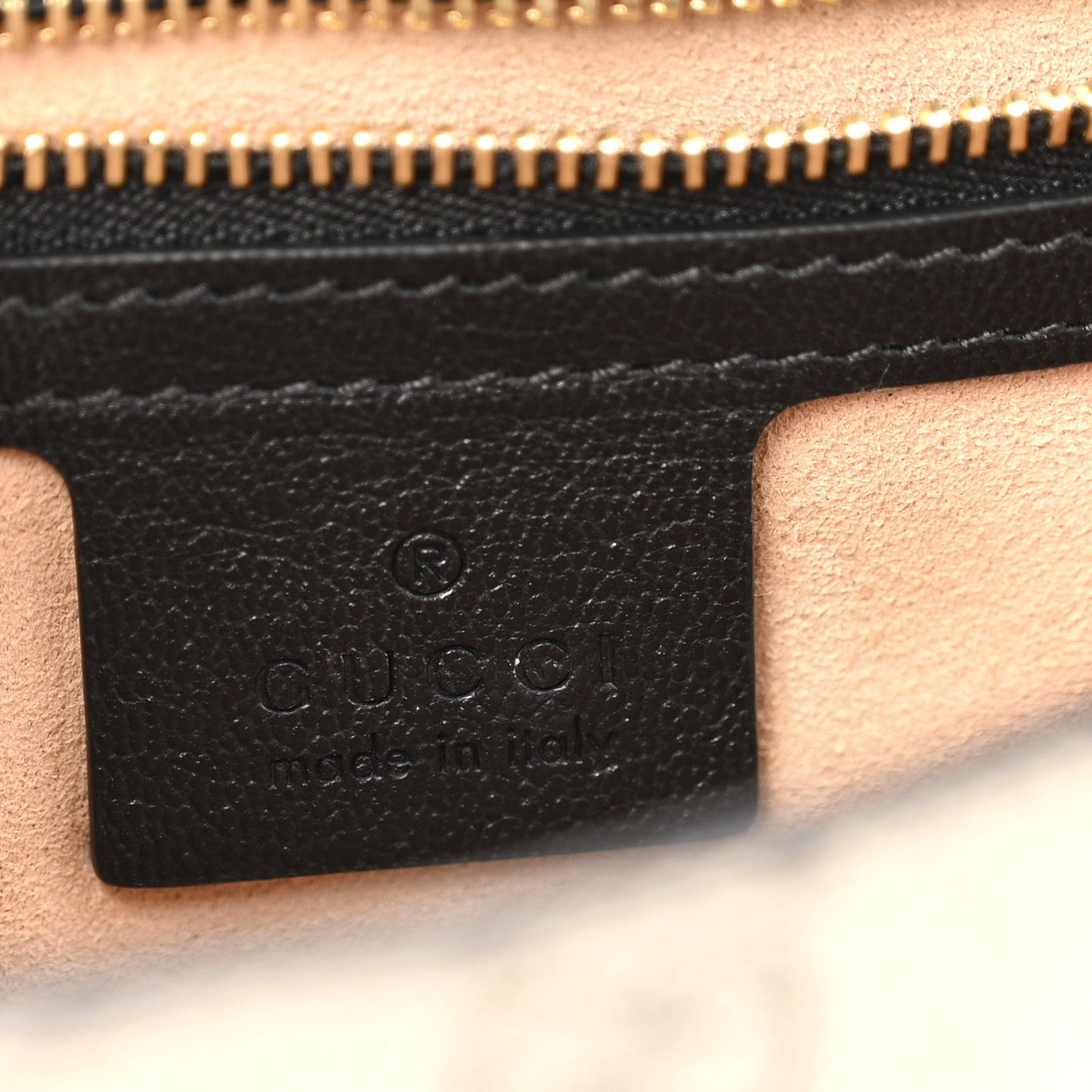 Gucci GG Supreme Monogram Calfskin Small Padlock Messenger Shoulder Bag Beige Black Cuir