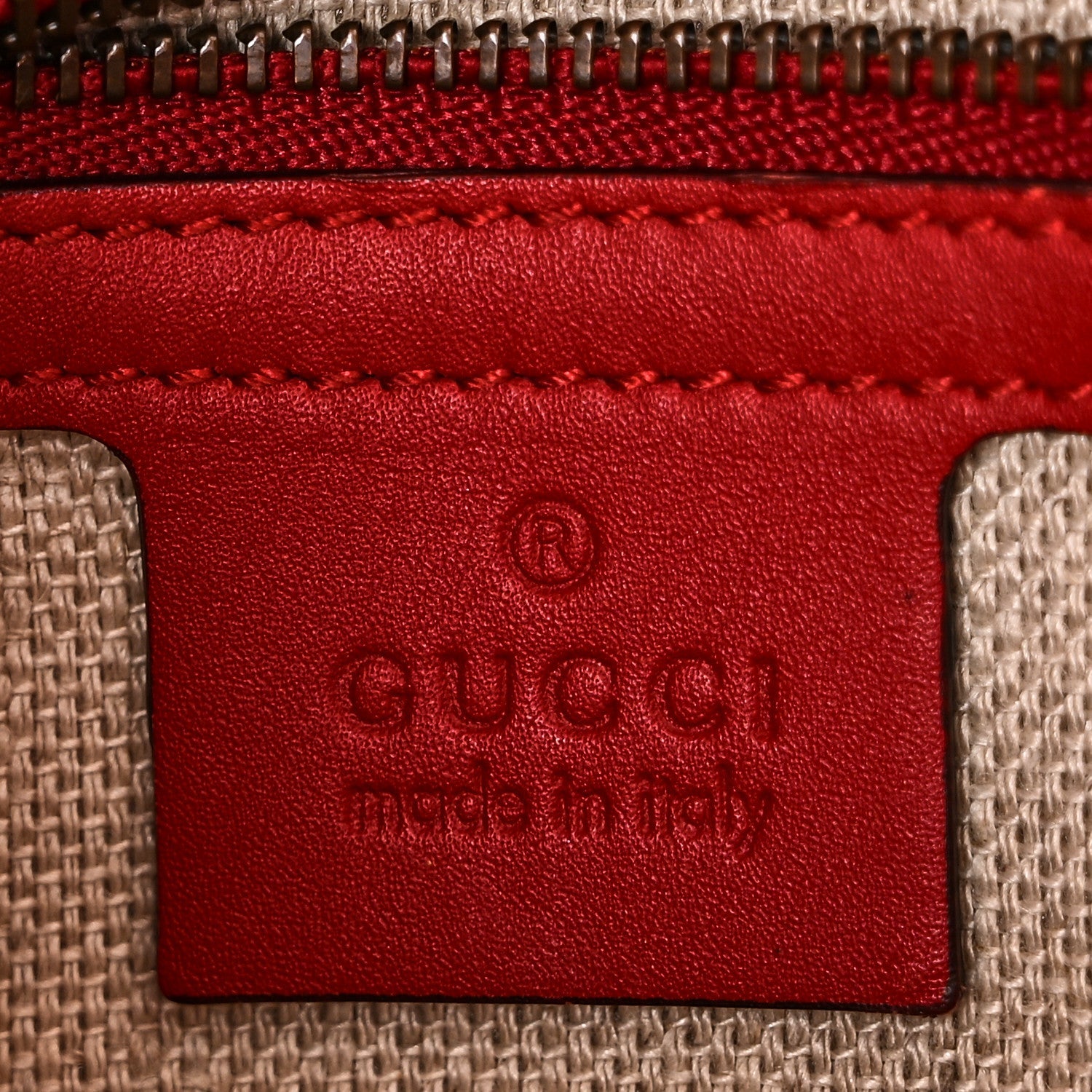 Gucci Monogram Ruinart Calfskin Medium Lady Web Shoulder Bag Beige Ebony Hibiscus Red