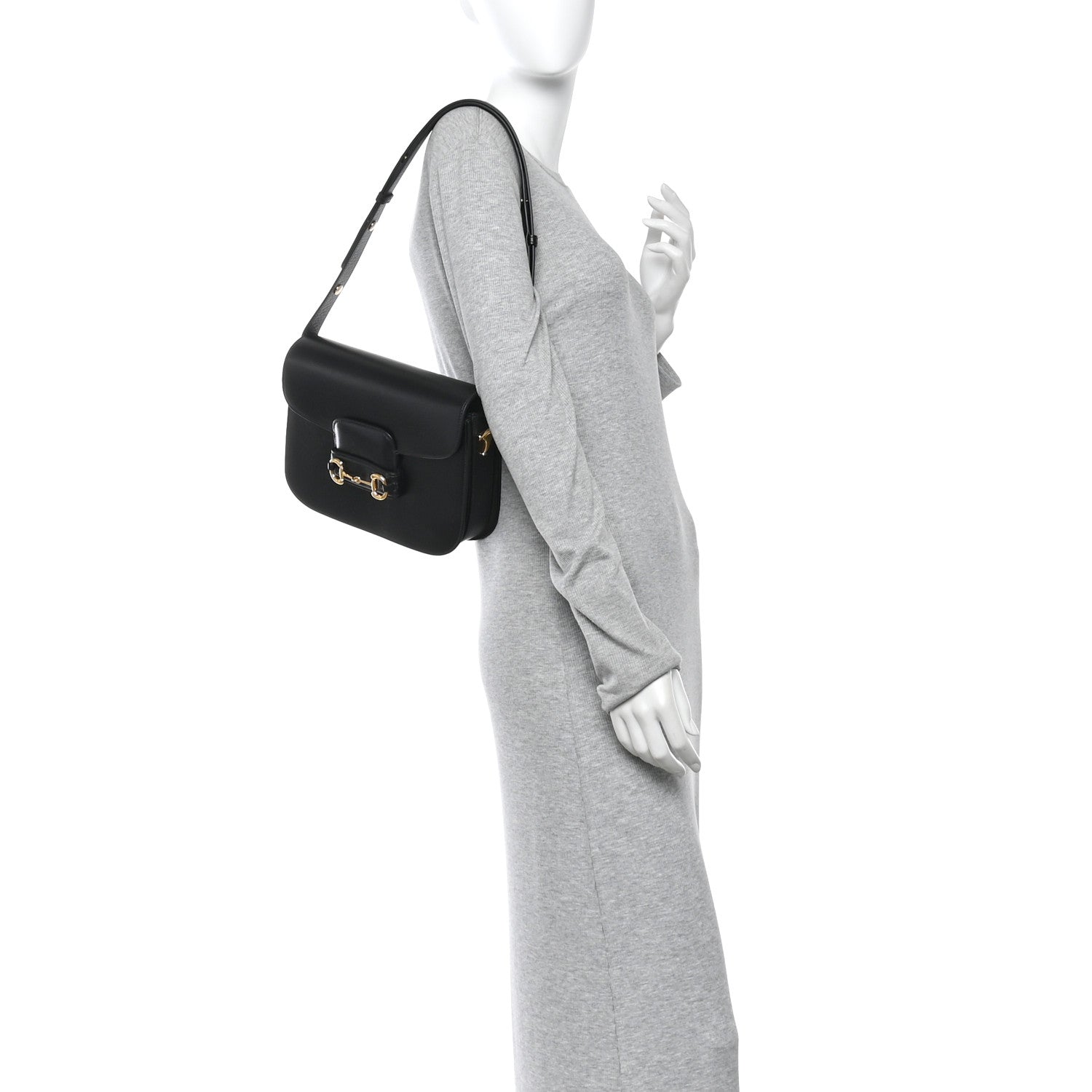 Gucci Azalea Calfskin Horsebit 1955 Shoulder Bag Black