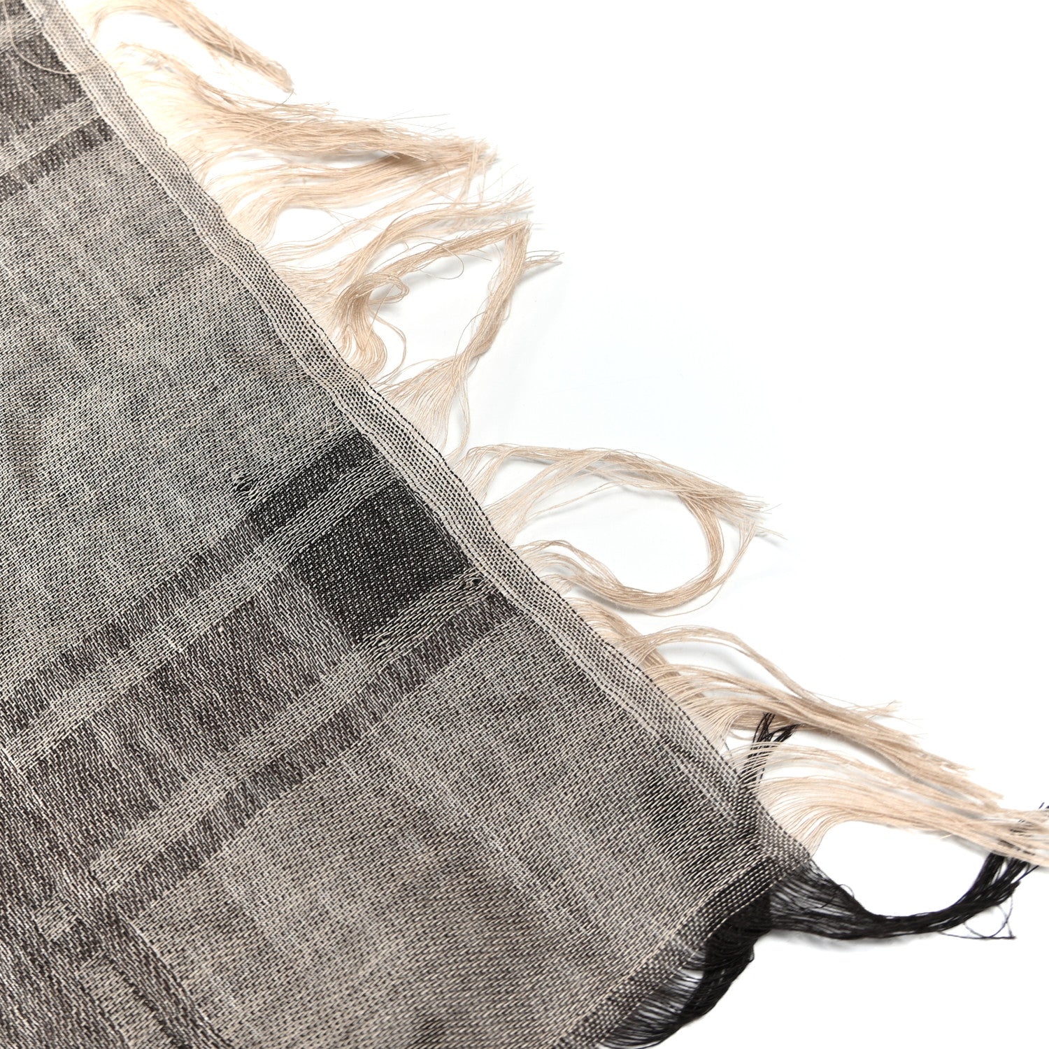 Gucci Wool Silk GG Monogram Diamante Plaid Surviee Shawl Beige Dark Brown
