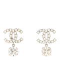 Crystal CC Drop Earrings Silver