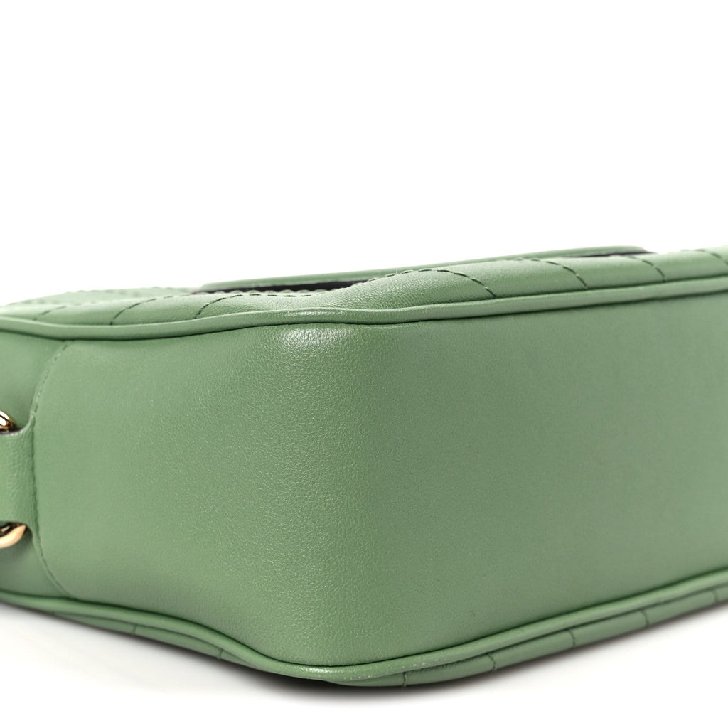 Gucci Sakai Be Green Calfskin Diagonal Stitched Small Blondie Shoulder Bag Green Soil Grass