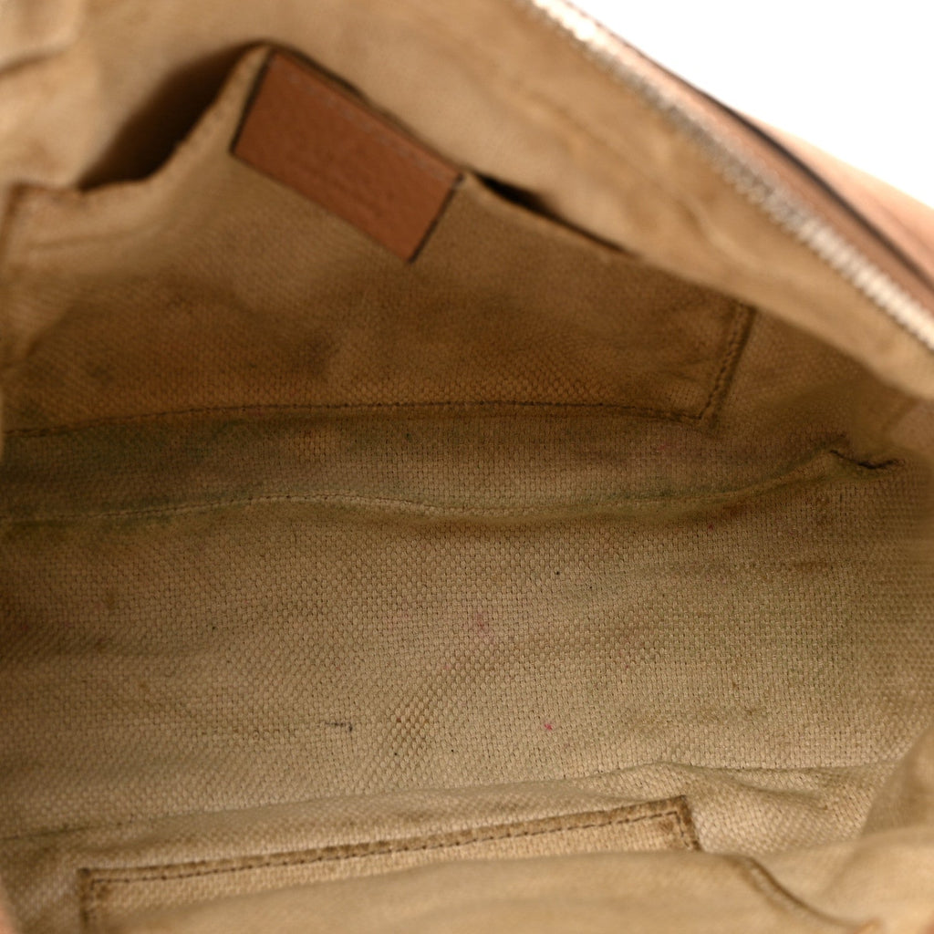 Gucci Pebbled Calfskin Small Soho Disco Bag Camelia