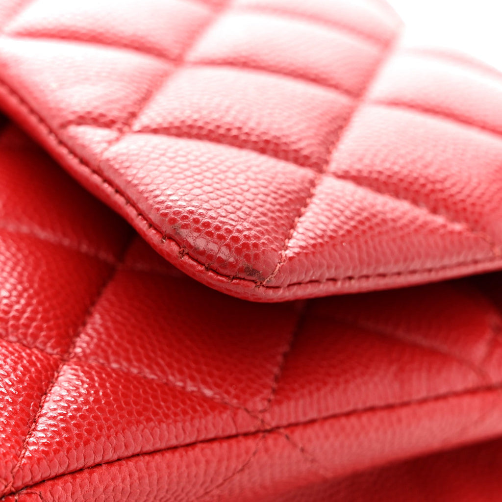 Chanel Caviar Quilted Medium Double Flap Red