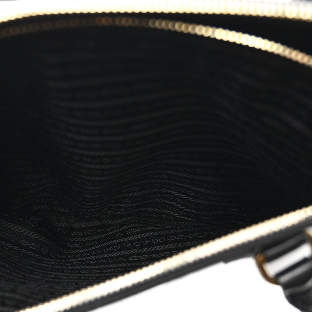 Prada Saffiano Lux Medium Galleria Double Zip Black Black