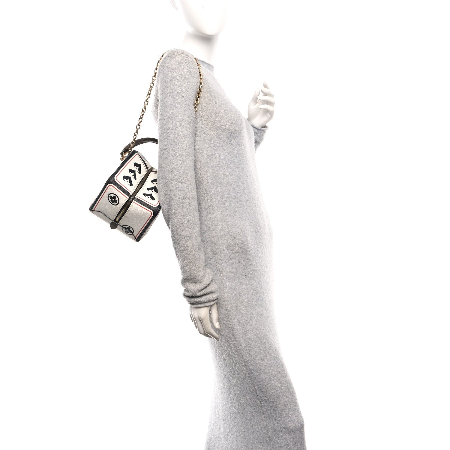 Louis Vuitton Taurillon Game On Square Dice Bag White