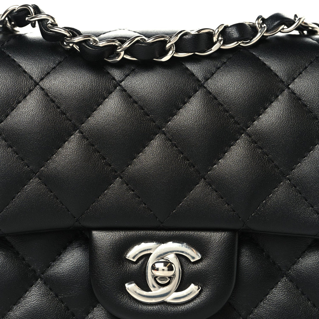 Chanel Lambskin Quilted Mini Square Flap Black
