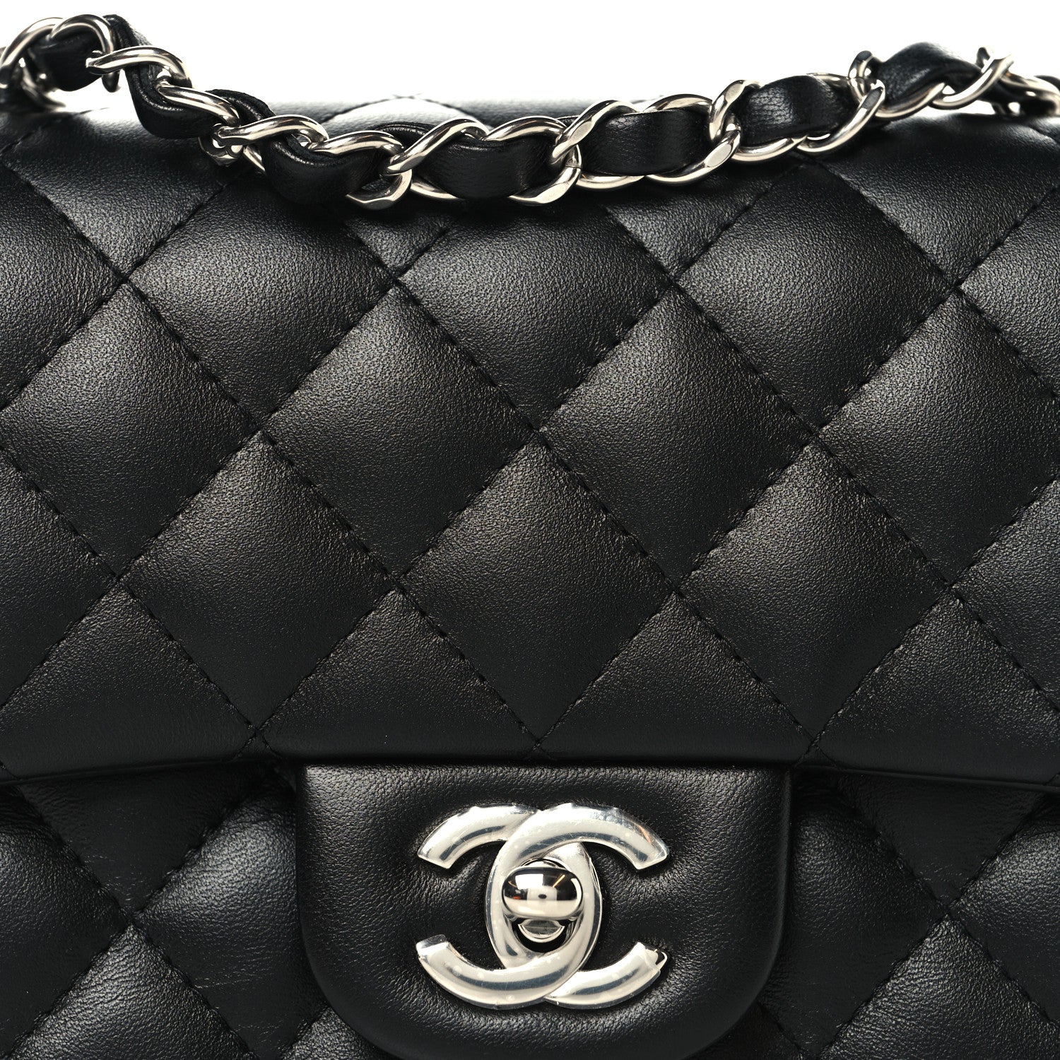 Chanel Lambskin Quilted Mini Square Flap Black