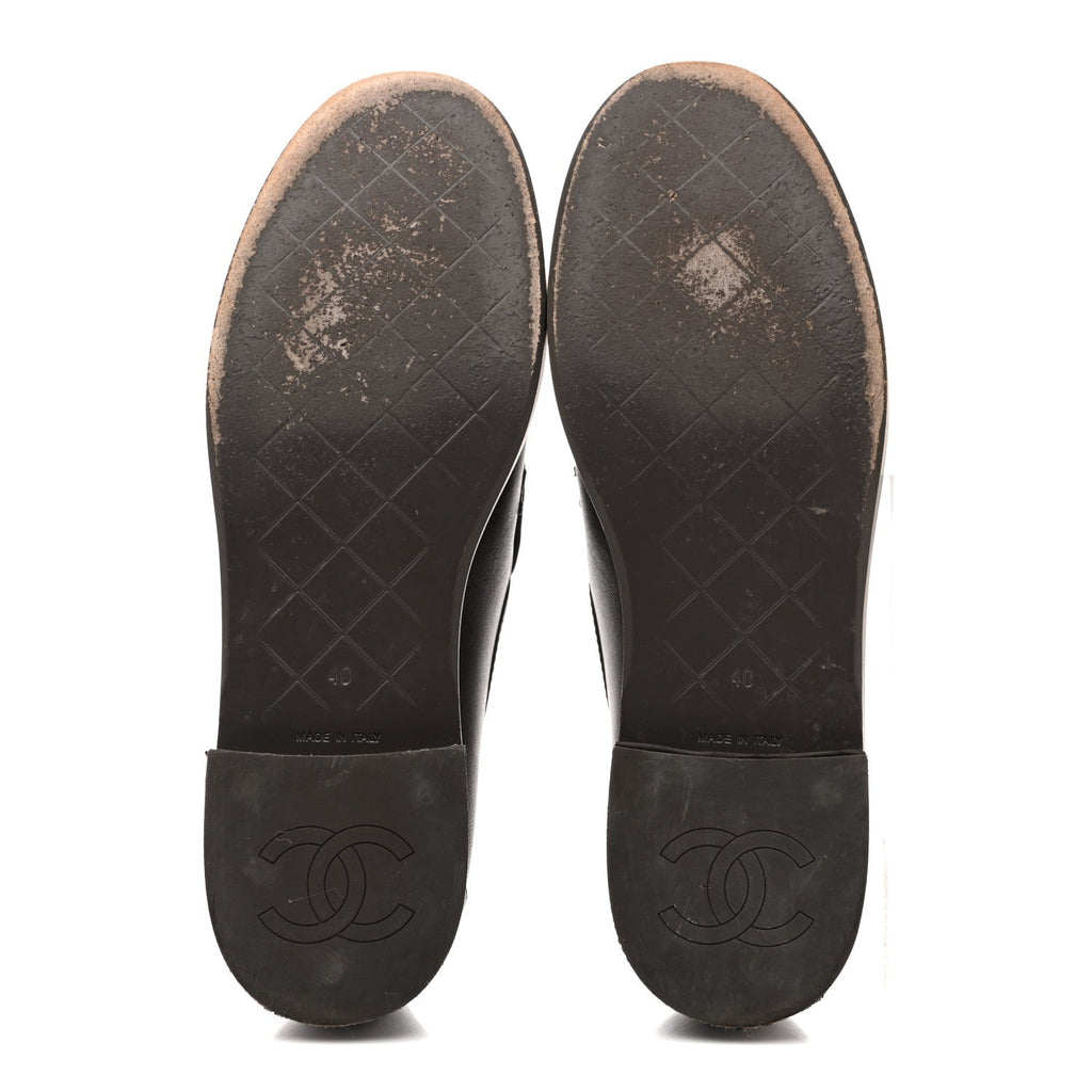 Lambskin Quilted CC Turnlock Loafers 40 Dark Brown