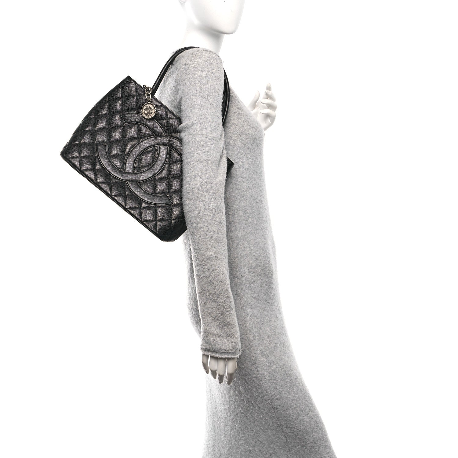 Chanel Caviar Quilted Medallion Tote Black