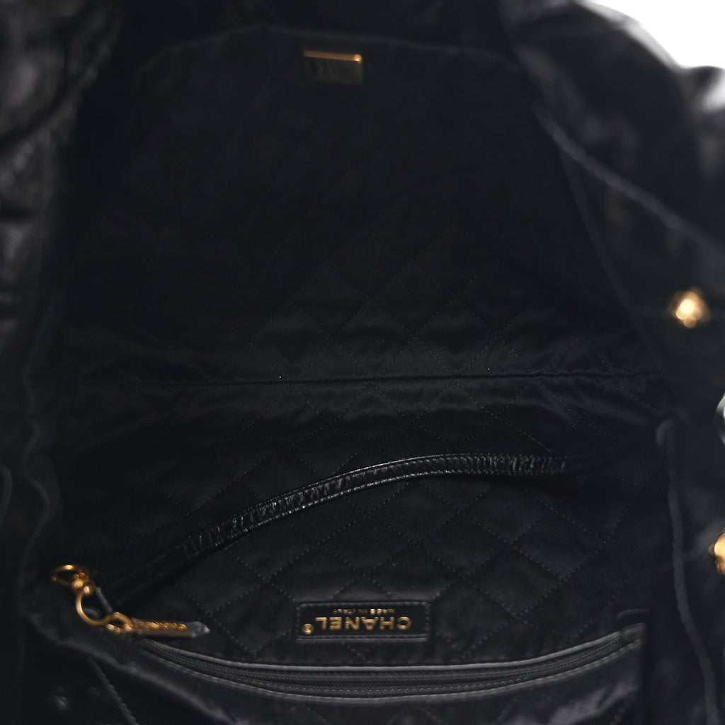 Chanel Glazed Calfskin  Quilted Small Chanel 22 Black