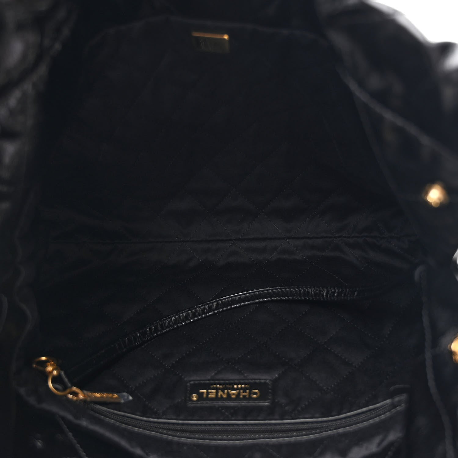 Chanel Glazed Calfskin  Quilted Small Chanel 22 Black