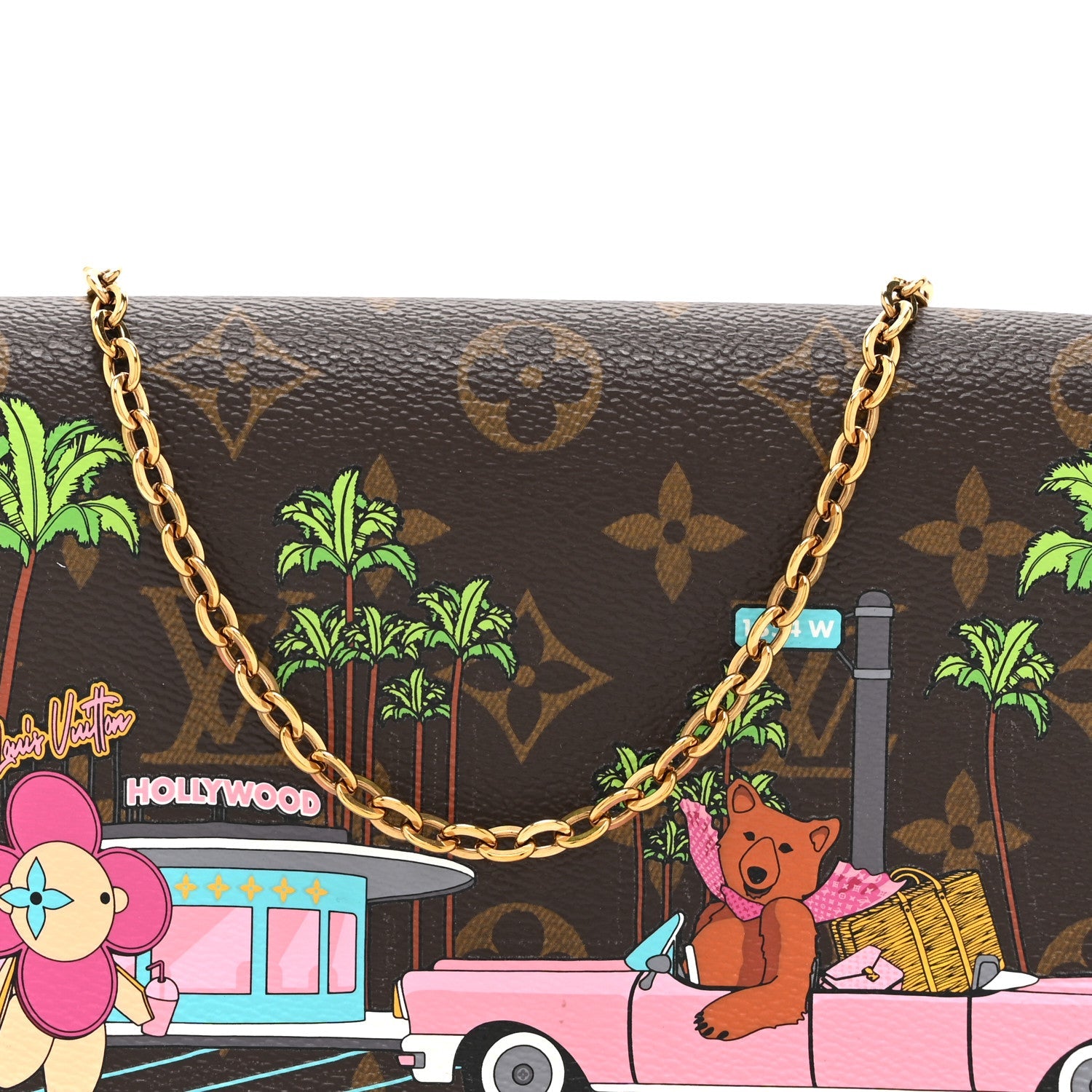 Louis Vuitton Monogram 2021 Christmas Animation Hollywood Pochette Felicie Chain Wallet Fuchsia