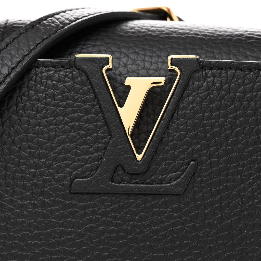 Louis Vuitton Taurillon Braided Capucines Mini Black