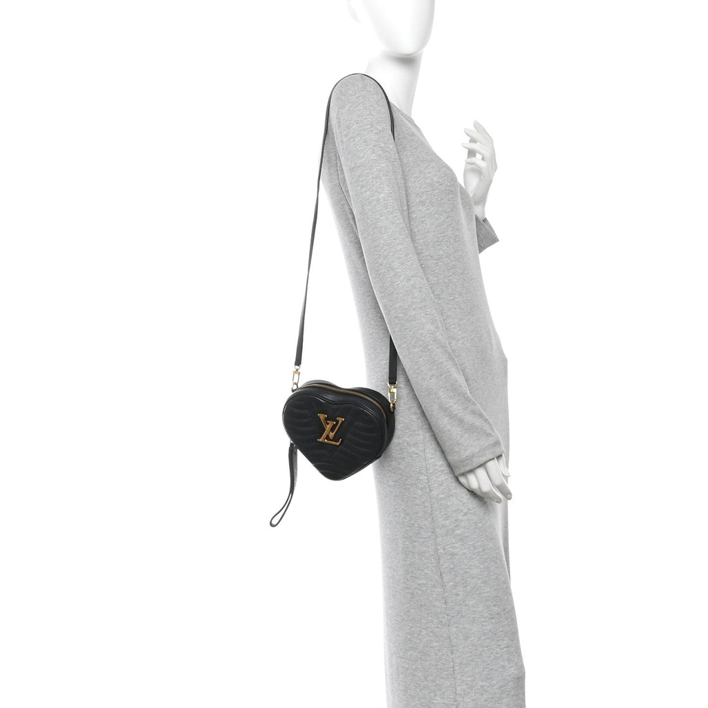 Louis Vuitton Calfskin New Wave Heart Bag Black
