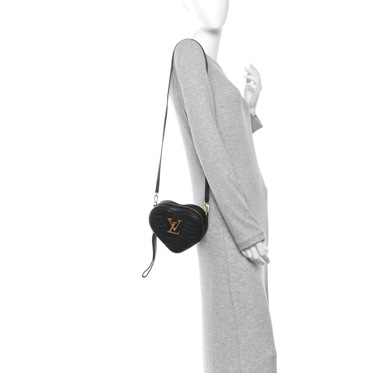 Louis Vuitton Calfskin New Wave Heart Bag Black
