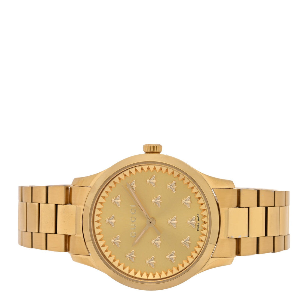 Gucci Stainless Steel 32mm G-Timeless Bee Quartz Watch Gold