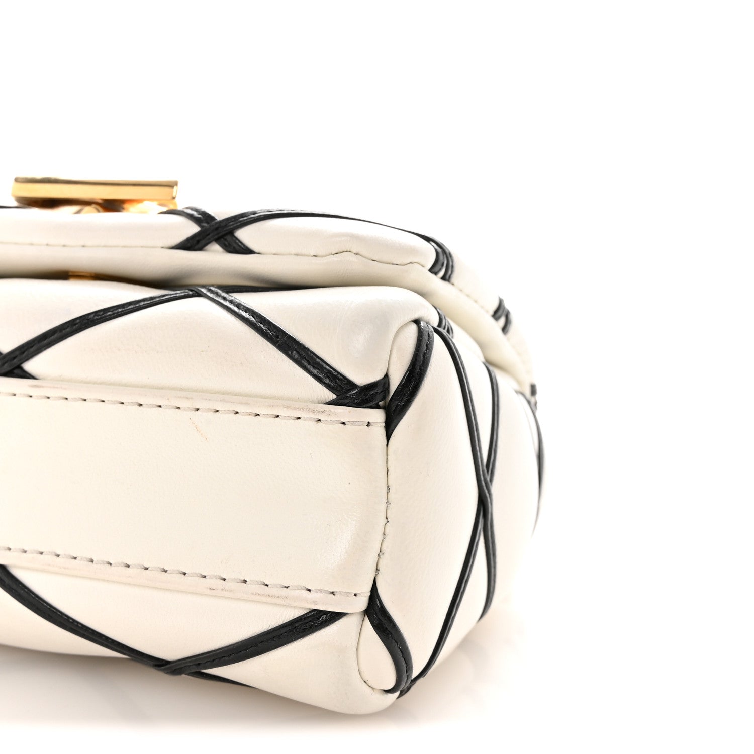 Louis Vuitton Lambskin Malletage Pico GO-14 White Black