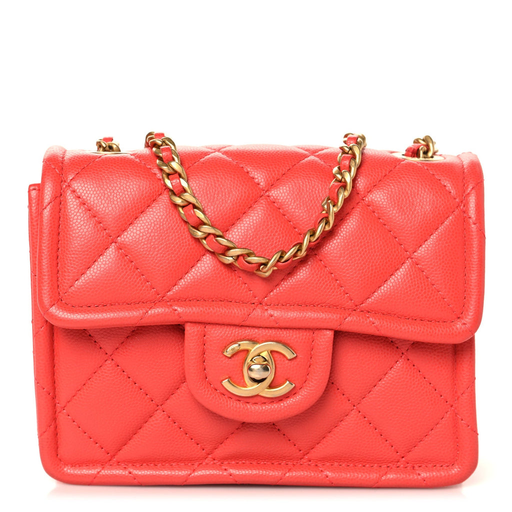 Chanel Caviar Quilted Mini Sweet Classic Flap Red