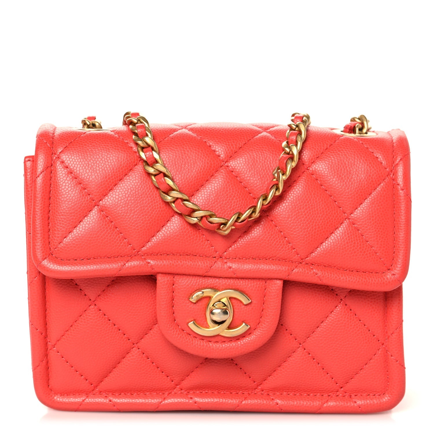 Chanel Caviar Quilted Mini Sweet Classic Flap Red