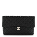 Chanel Lambskin Quilted Flap Clutch Black