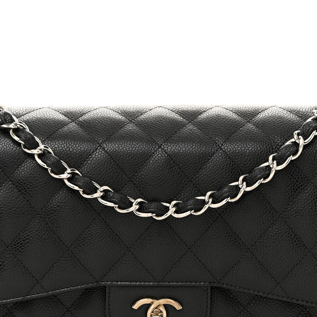 Chanel Caviar Quilted Jumbo Double Flap Black