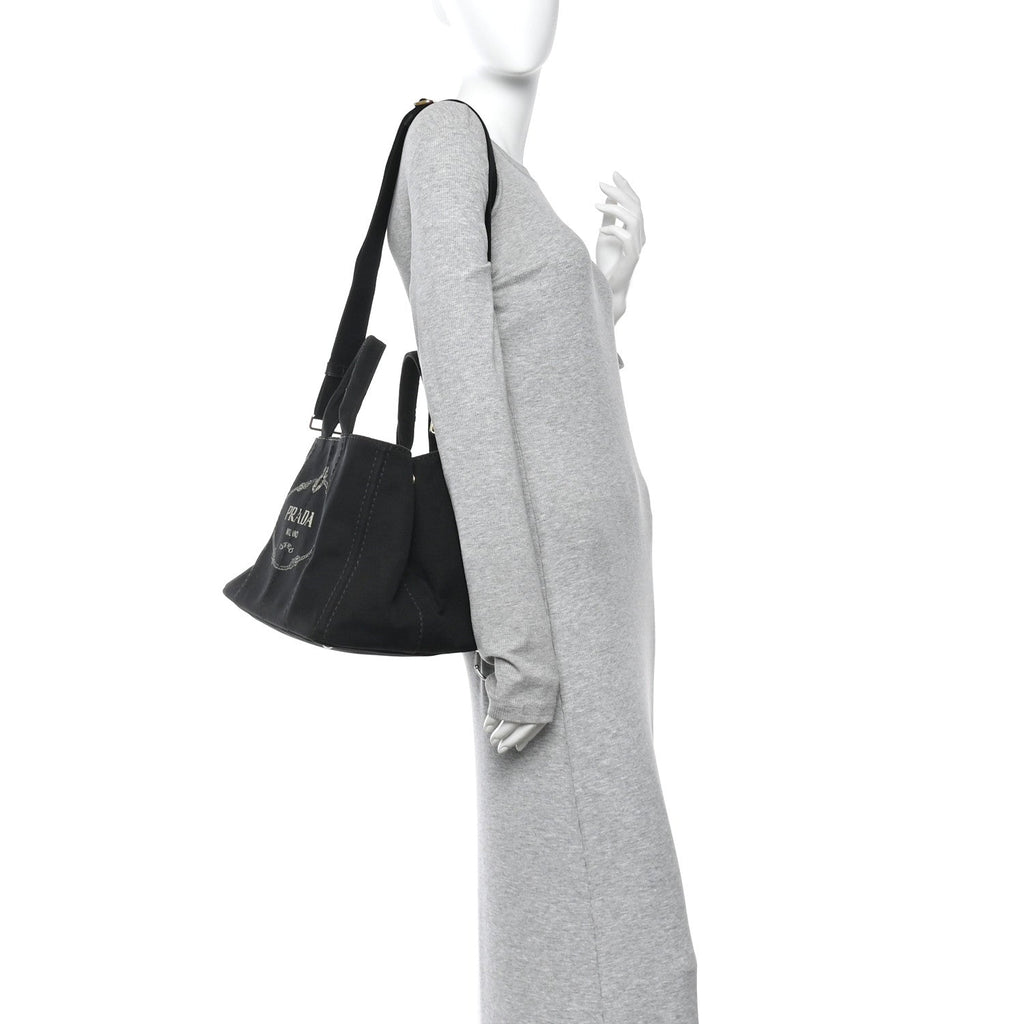 Prada Canapa Logo Tote Black