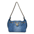 Chanel Washed Denim Quilted Mini Chanel 25 Handbag Blue