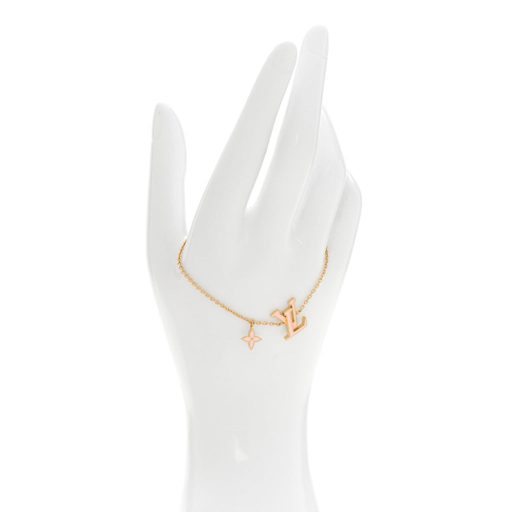 Louis Vuitton Metal Enamel LV Iconic Bracelet Gold Light Pink