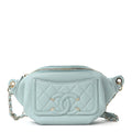 Chanel Caviar Quilted Filigree Waist Bag Light Blue