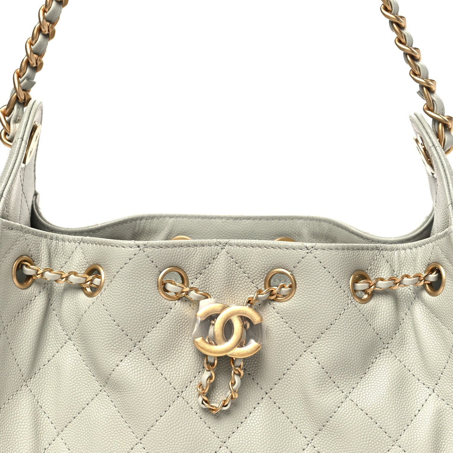 Chanel Caviar Quilted Mini Chanel 25 Handbag Light Green