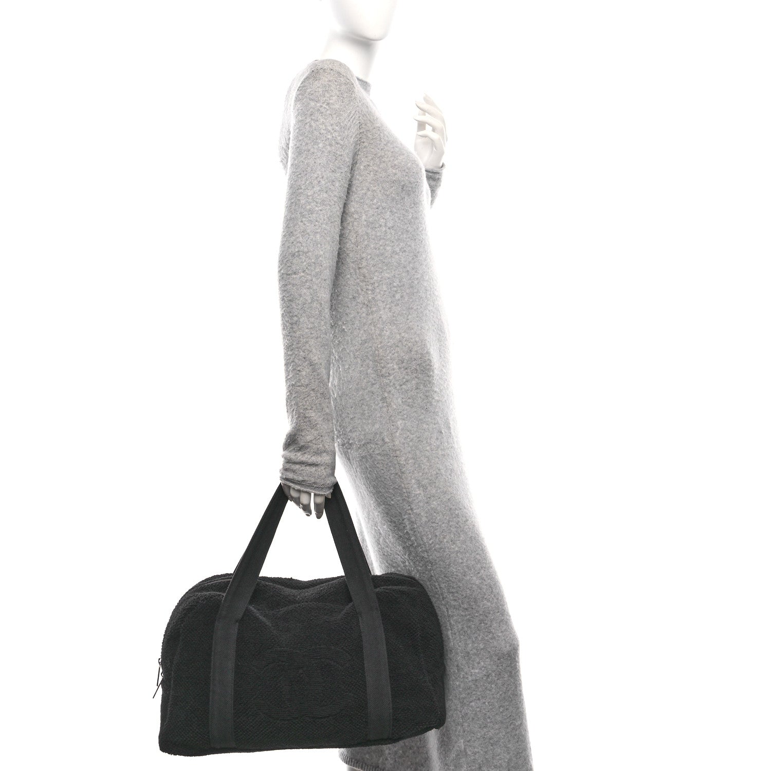 Chanel Terry Cotton CC Beach Duffel Towel Set Black